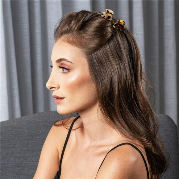 Mini Hair Claw Clips Tortoise Shell Small Jaw Clips Thick Thin Hair 6 Pack Set - Picture 2 of 8